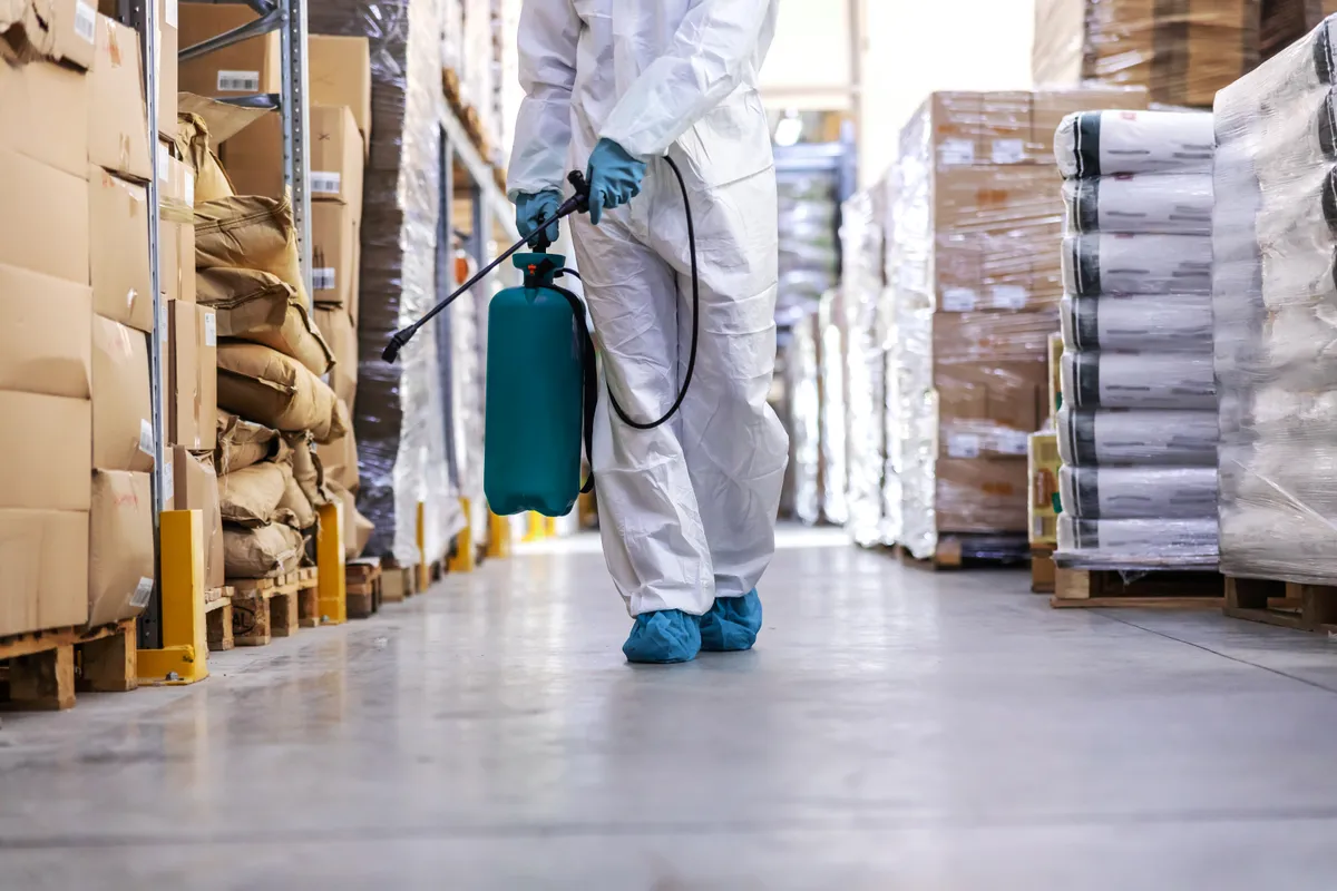 Pest control in commercial warehouse